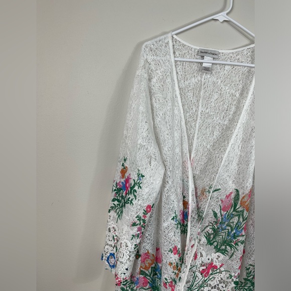 Draper's & Damon's Floral Lace Kimono Cardigan Events Summer Plus Size 2X - Picture 2 of 13